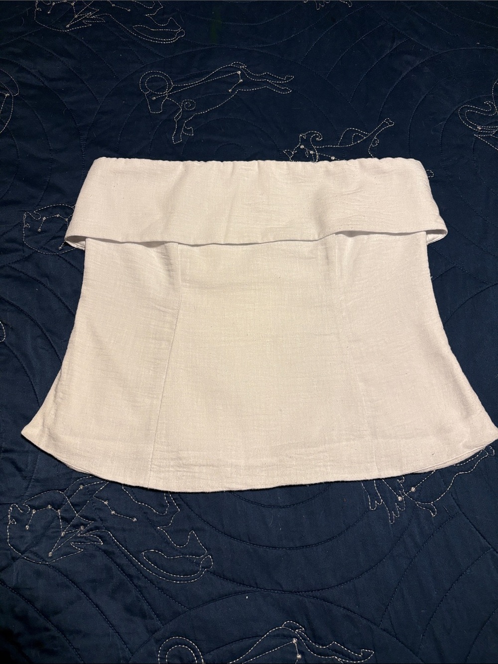 White tube top linen blend